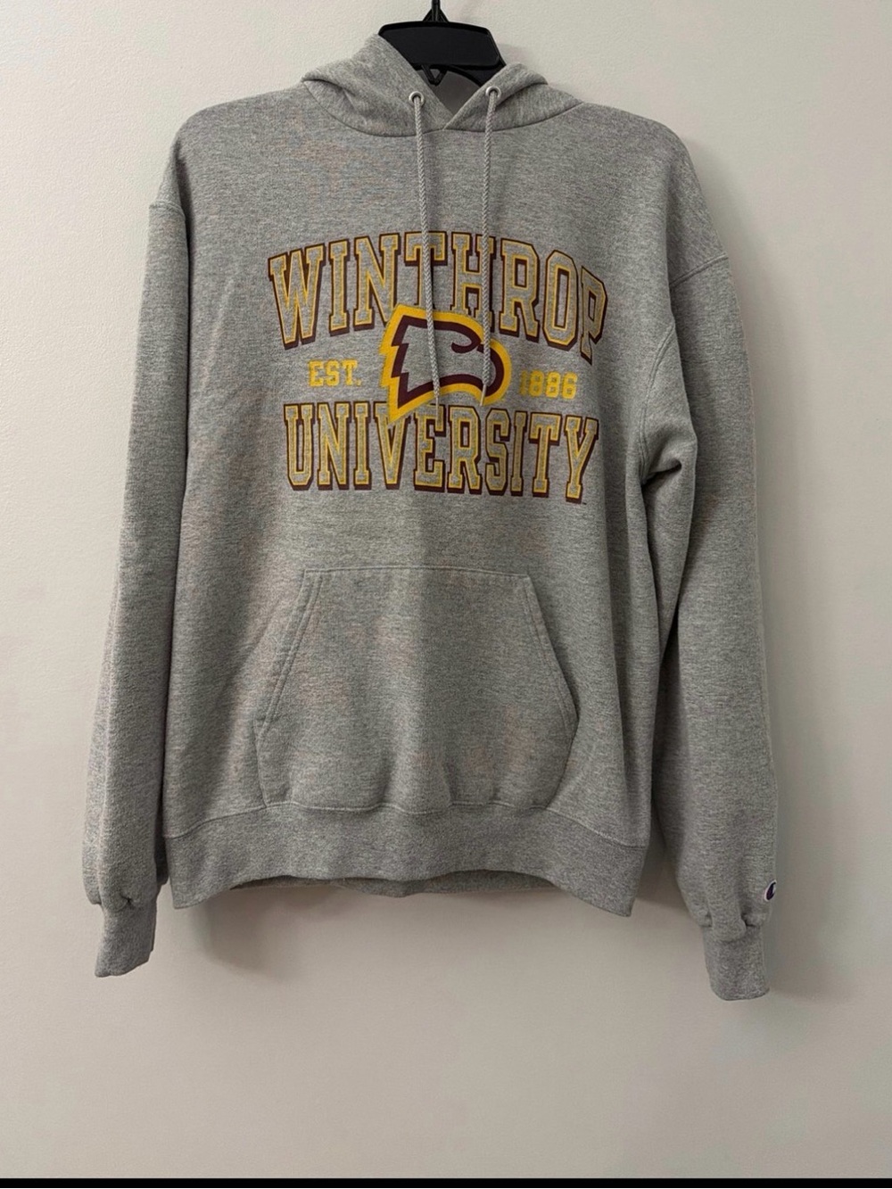 Champion Vintage Winthrop University hoodie gray. Size M college sweatshirt